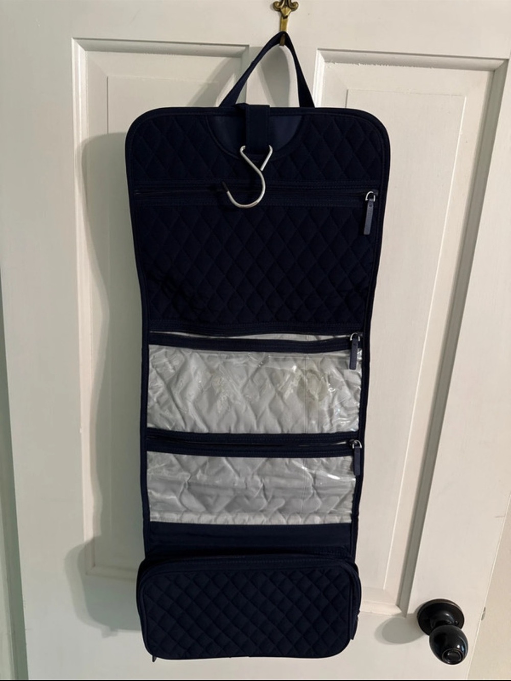 Vera Bradley Quilted Hanging Toiletry Bag - Navy Blue